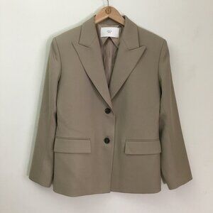 Arth The Womens Luxury Brand 100% Wool Blazer Single Breast Size Small 36 Beige
